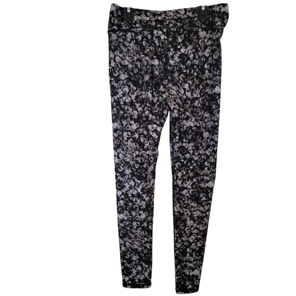 Fabletics Womens Black & White Floral Leggings S Polyester Stretchy Athletic Pan - Picture 4 of 6